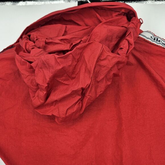 Ellesse Track Jacket Mens Large Nylon Red Navy Blue White Hooded HAS FLAWS - Picture 8 of 14